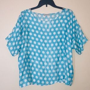 Zanetti short sleeve silk blouse blue